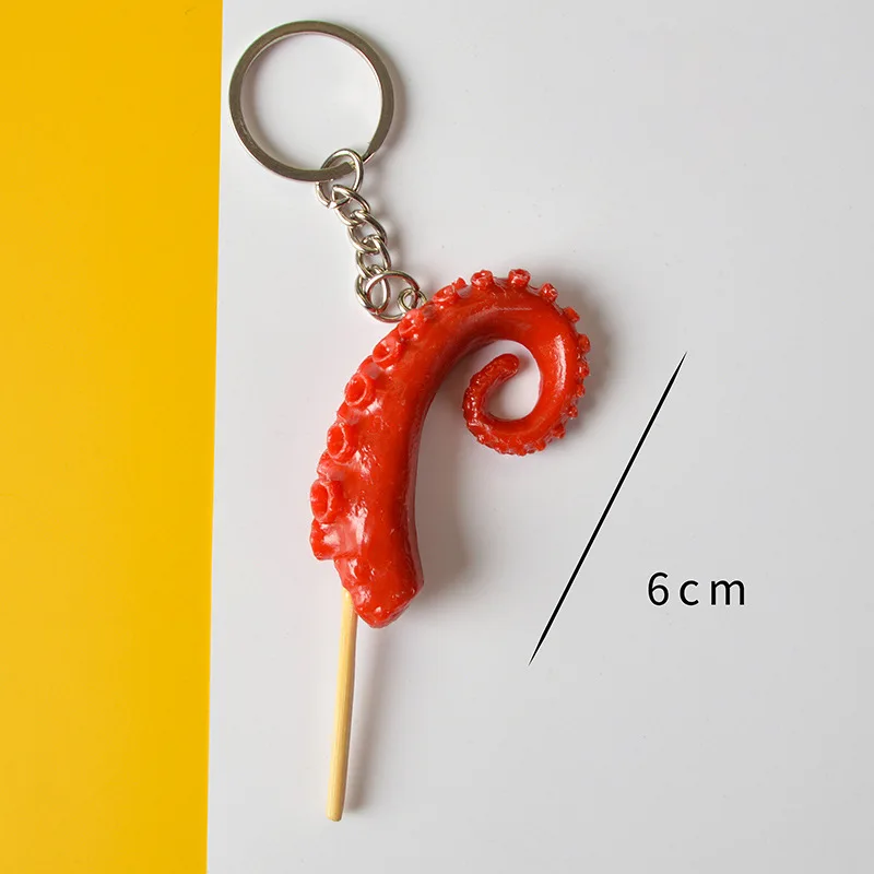 Fun mini simulation BBQ Japanese BBQ skewer food play meat skewer egg pendant Key chain accessories school bag car key ring