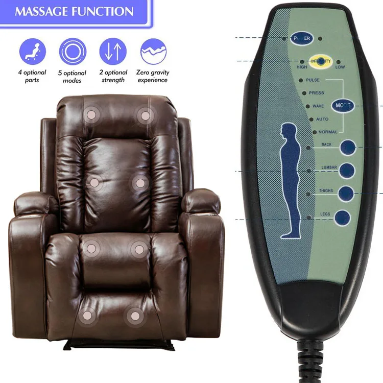 Selected 8-point Vibration Massage Recliner, Manually Adjusted Single Recliner