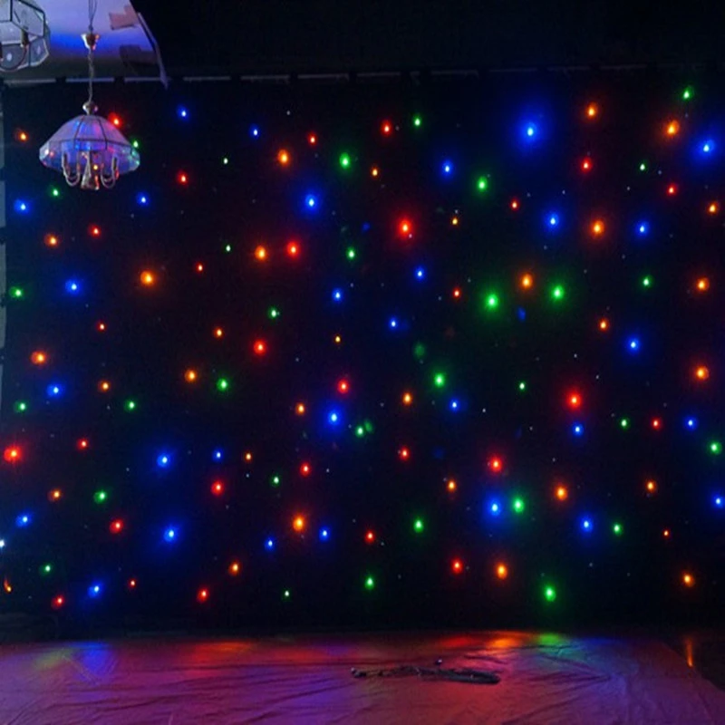 Pro LED Star Light Black Curtain RGBW LED Star Curtain For Wedding Show Theater Party