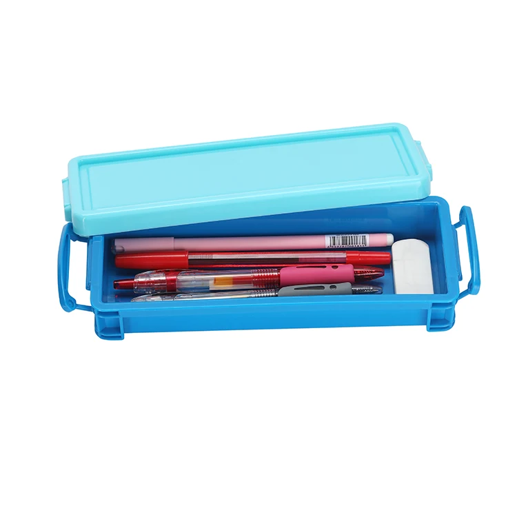 Custom Environmentally Friendly Plastic Stationery Box Pp Transparent Student Stationery Box