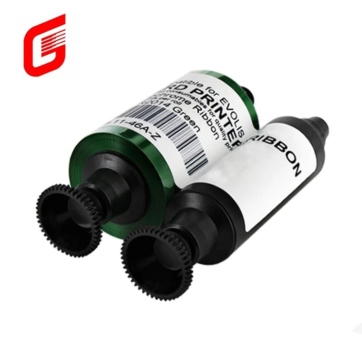 Compatible R2014 Green Ribbon For Evolis pvc id card Printer Pebble Series Dualys 3