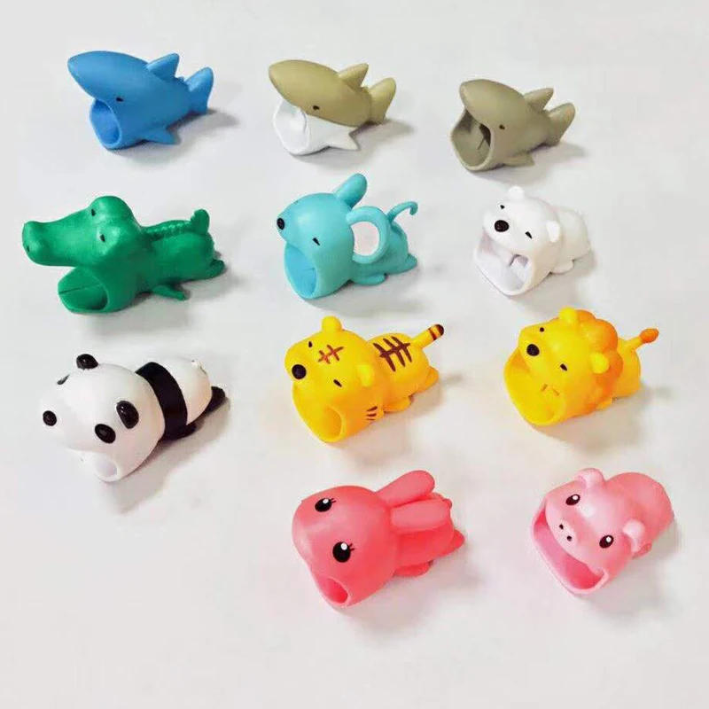 2022 Free Sample Mobile Phones Accessory Cute Anime Animal Usb Charging Protection Cover Cartoon Cable Bite