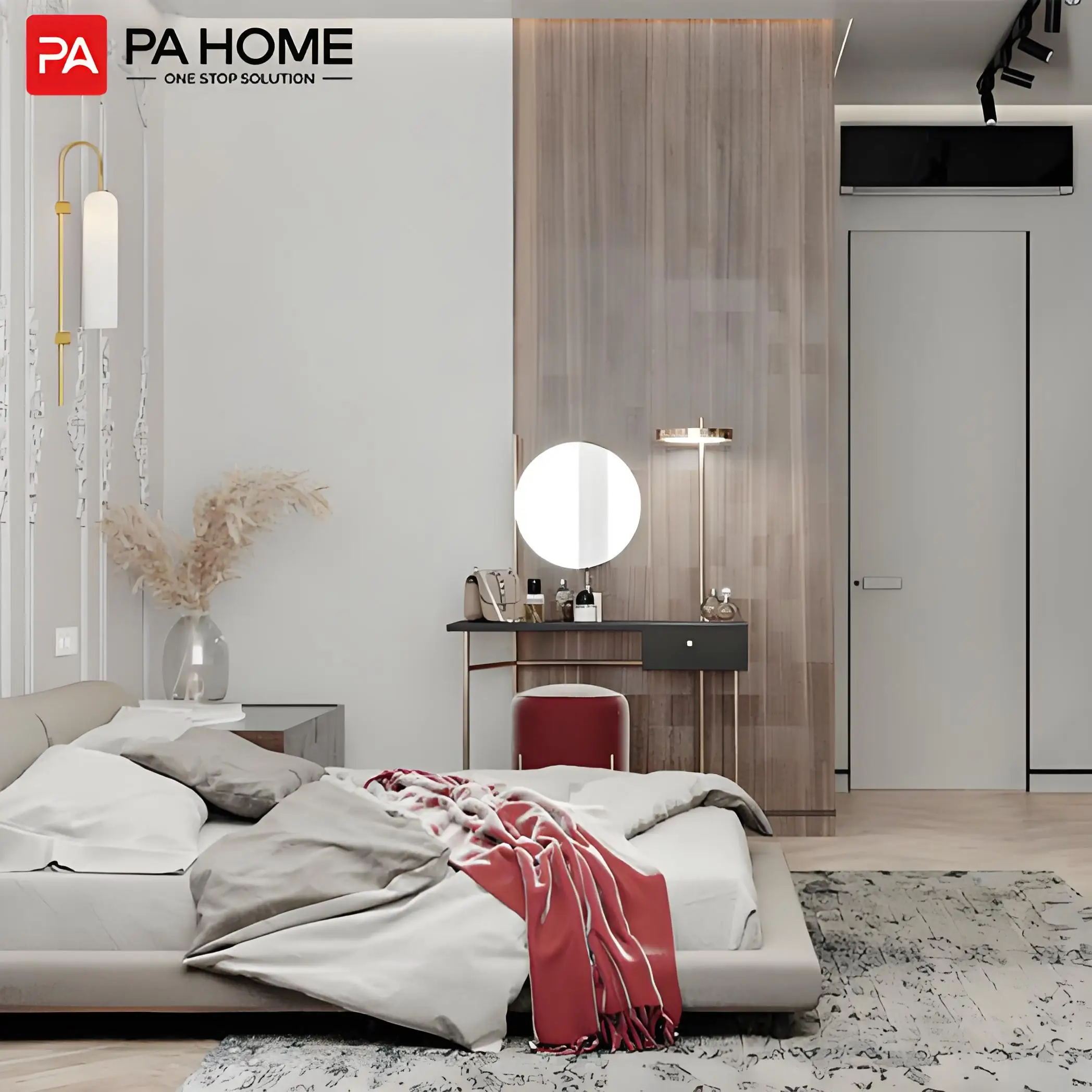 PA Foshan Factory Wholesale Mdf Design Interior Wood Door For Villa