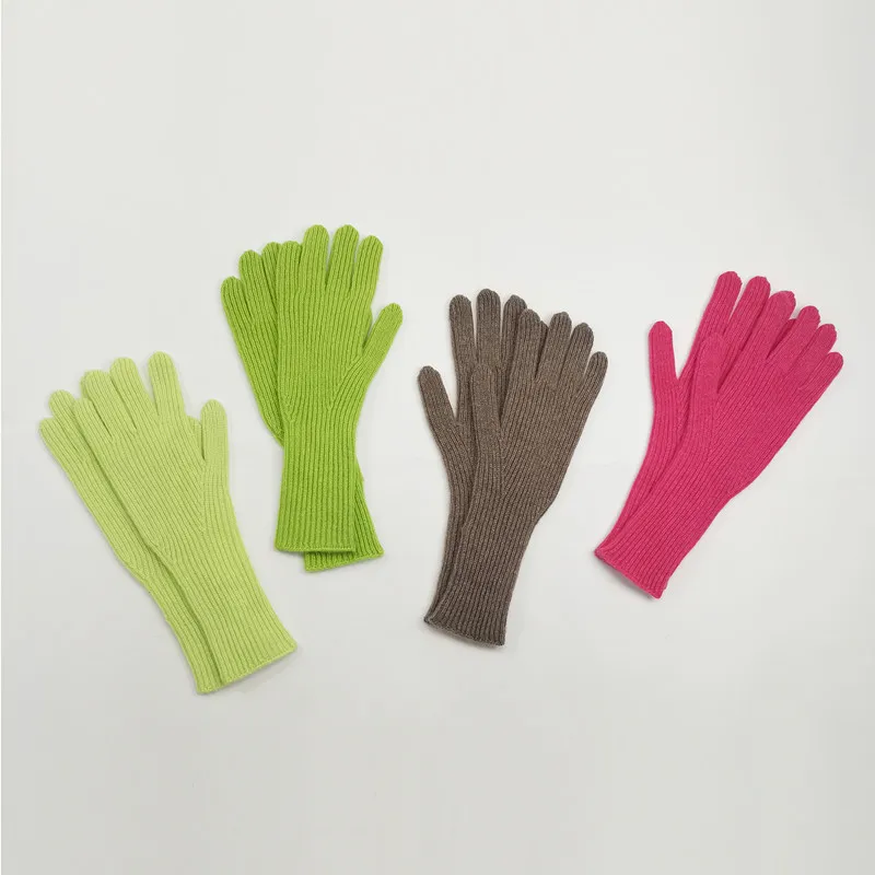 Зеленые кашемировые перчатки для женщин Мягкие стильные и теплые женские кашемировые перчатки во многих цветах