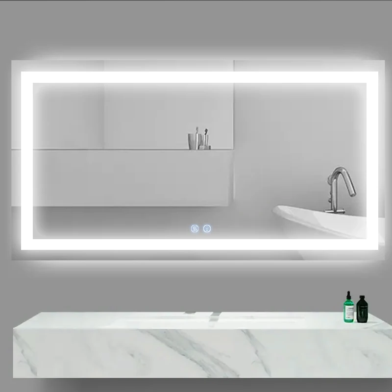 bathroom decor Full UL CE Wall Mounted touch sensor dimmer Anti-fog LED badkamer spiegel hotel light smart mirror 30 24 inches