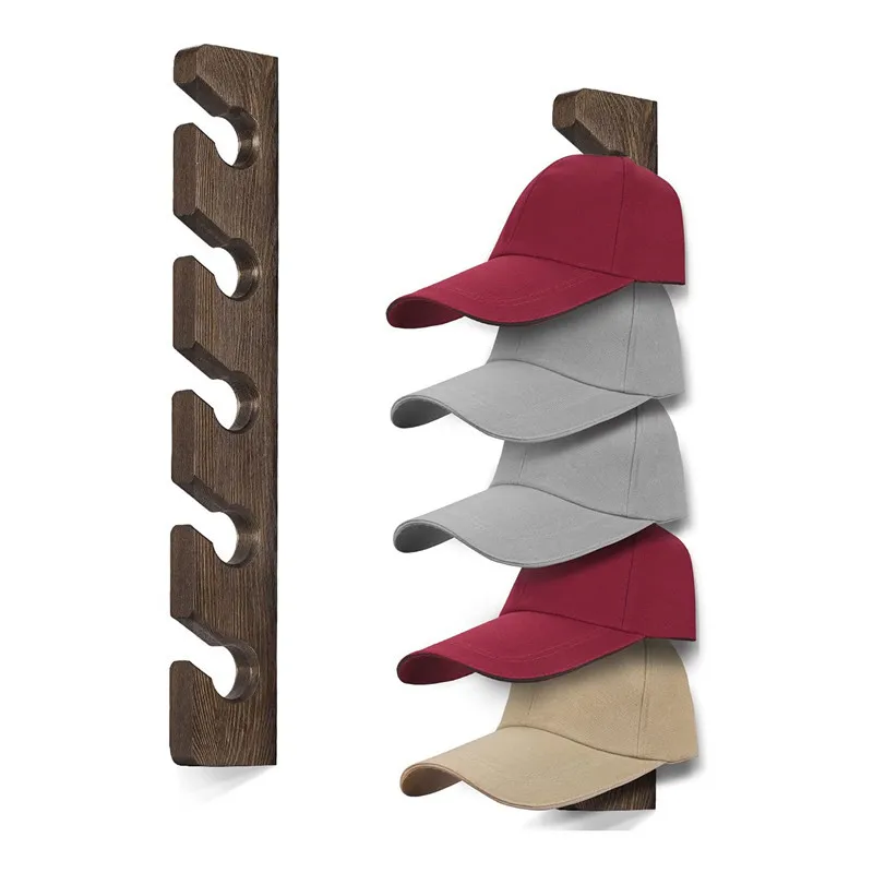 Современная Экологически чистая настенная деревянная полка для 5 шляп, вешалка для одежды и шляп, демонстрация шляп для дома и офиса