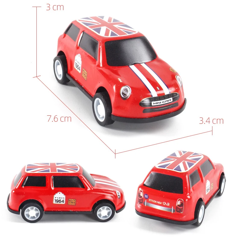 10Pcs/set 1:64 Randomly Alloy Iron Racing Car Pull Back Cartoon Car Model Inertia Mini Vehicle Car Toys for Children Gift