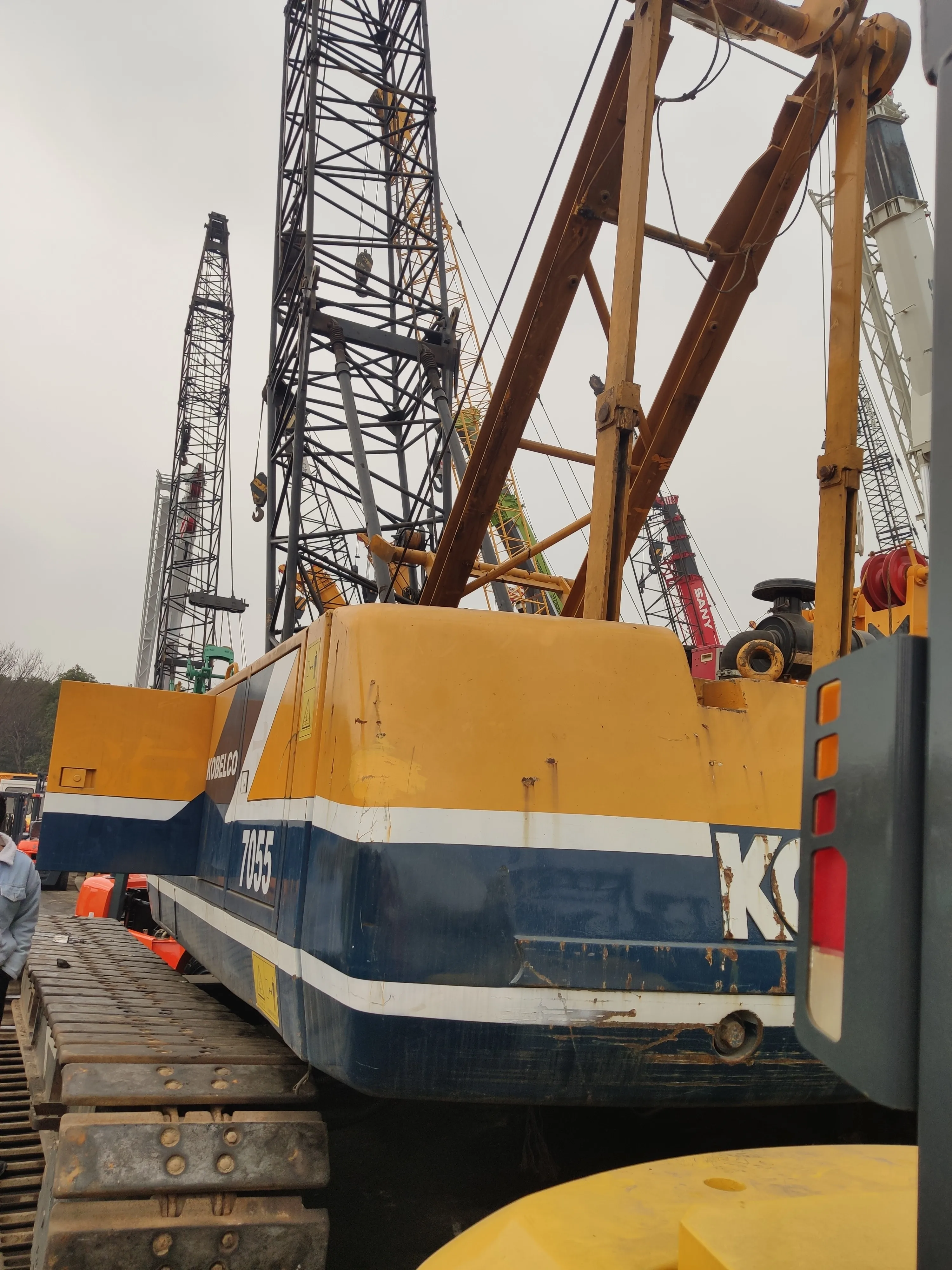 Ko bel co used 7055 55 ton telescopic boom crawler crane
