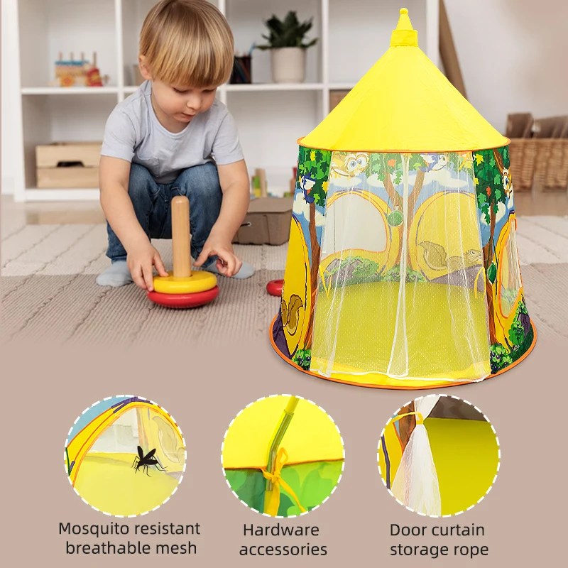 Portable Foldable Toddler Play House Toy Game Cute Cartoon Animal Teepee Pop Up Tent For Kids