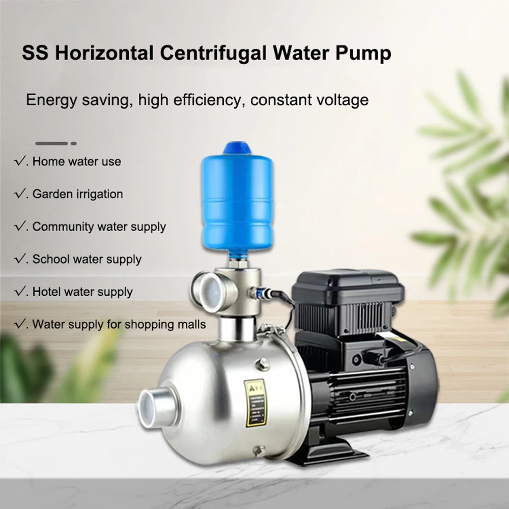 Horizontal constant pressure vfd control 2L pressure tank head 65m SS304 single stage Booster water pump