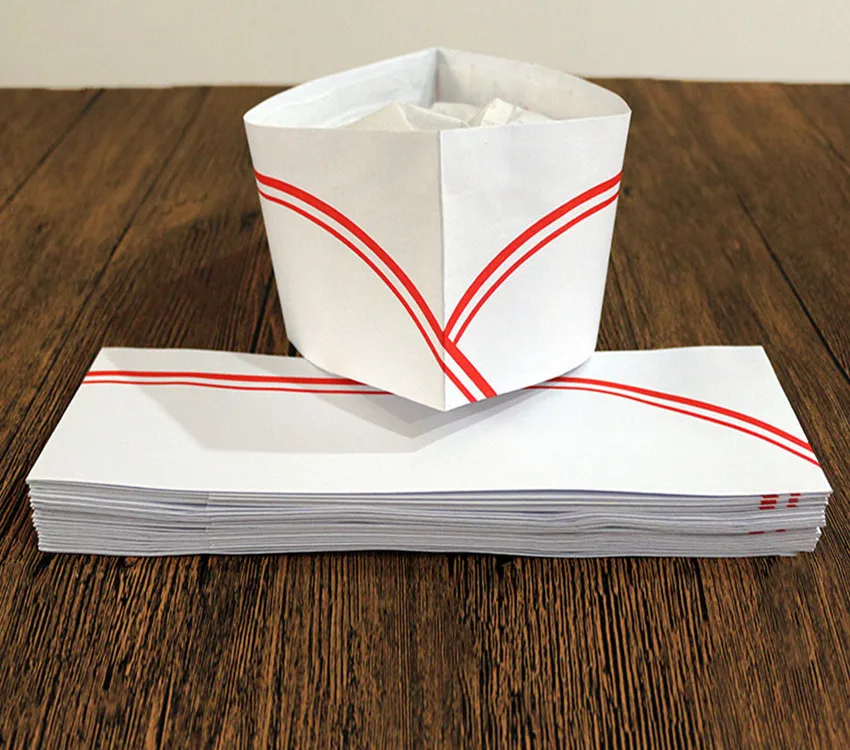 Forage-Cap Paper Chef Hats For Men Paper  Disposable Soda Jerk Paper-Cap Chef Hat