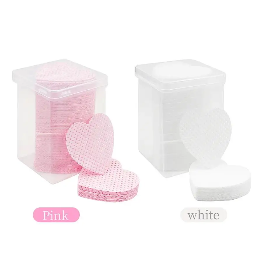 Disposable Cosmetics Makeup Tools Lint-Free Paper Cotton Wipes Eyelash Extension Glue Remover Pads Pink Cleaning Wipes
