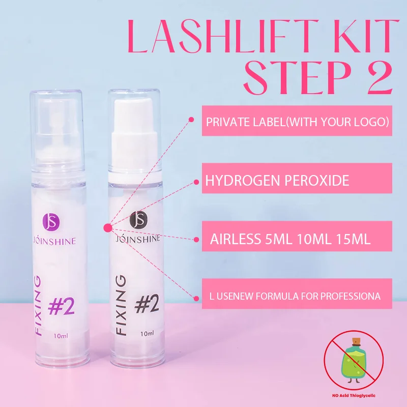 Private Label No Thioglycolic Cysteamine Hcl Acid Safe Formula Lash And Brow Lift Kit 5-8min Fast System Eyelash Perm Kit
