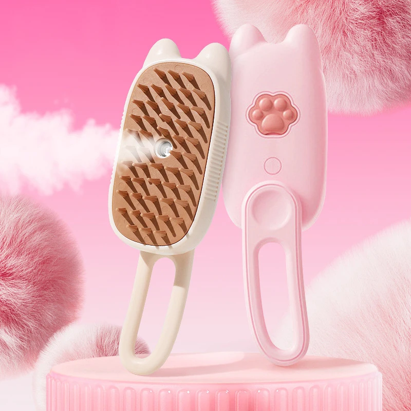 2024 Taotao New Product Recommended Rotary Handle Pet Electric Spray Massage Comb Collection Multi-shape Pet Hair Removal Comb
