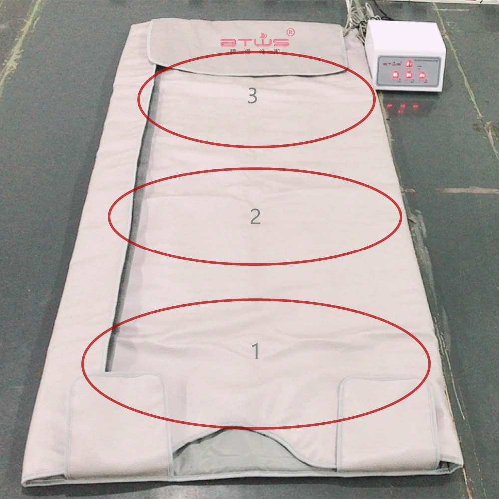 Factory 3 zones heating body sauna low emf far  infrared sauna blanket