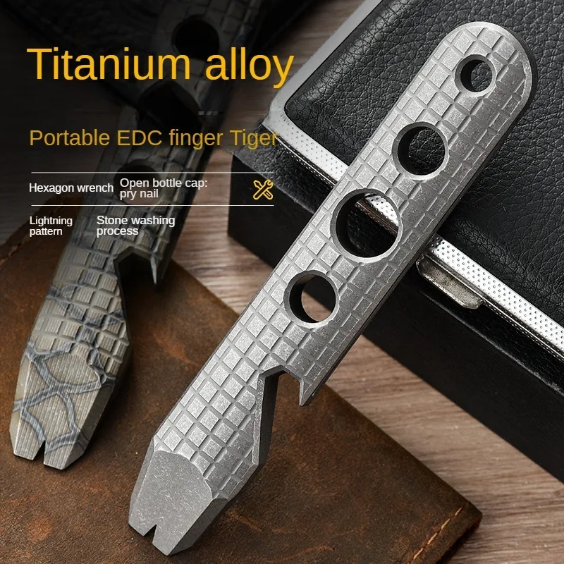 new product ideas 2024 PioneerEDC titanium alloy pry bar Portable pocket Bottle opener pry bar Gift box pocket pry bar