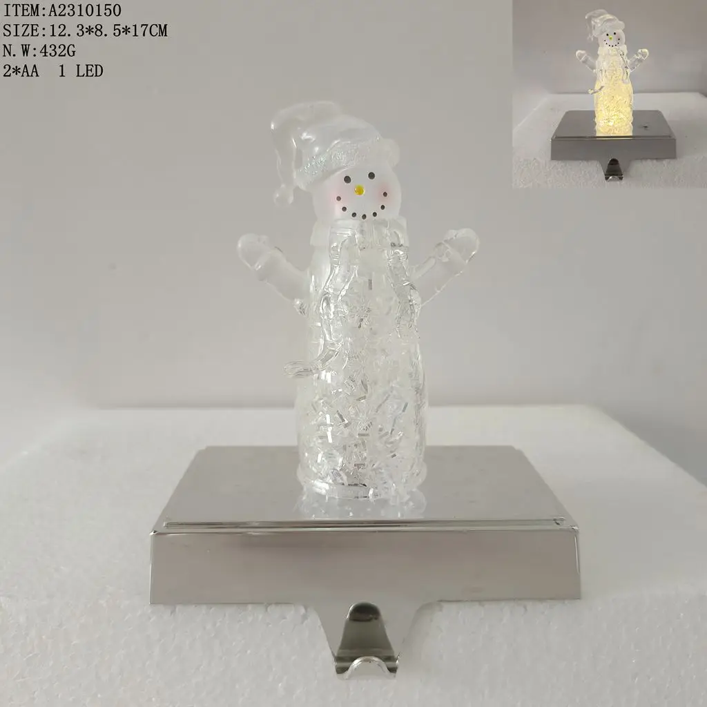 2024 NEW Clear Acrylic Stocking Hanger Christmas gifts  for Home Fireplace Hooks