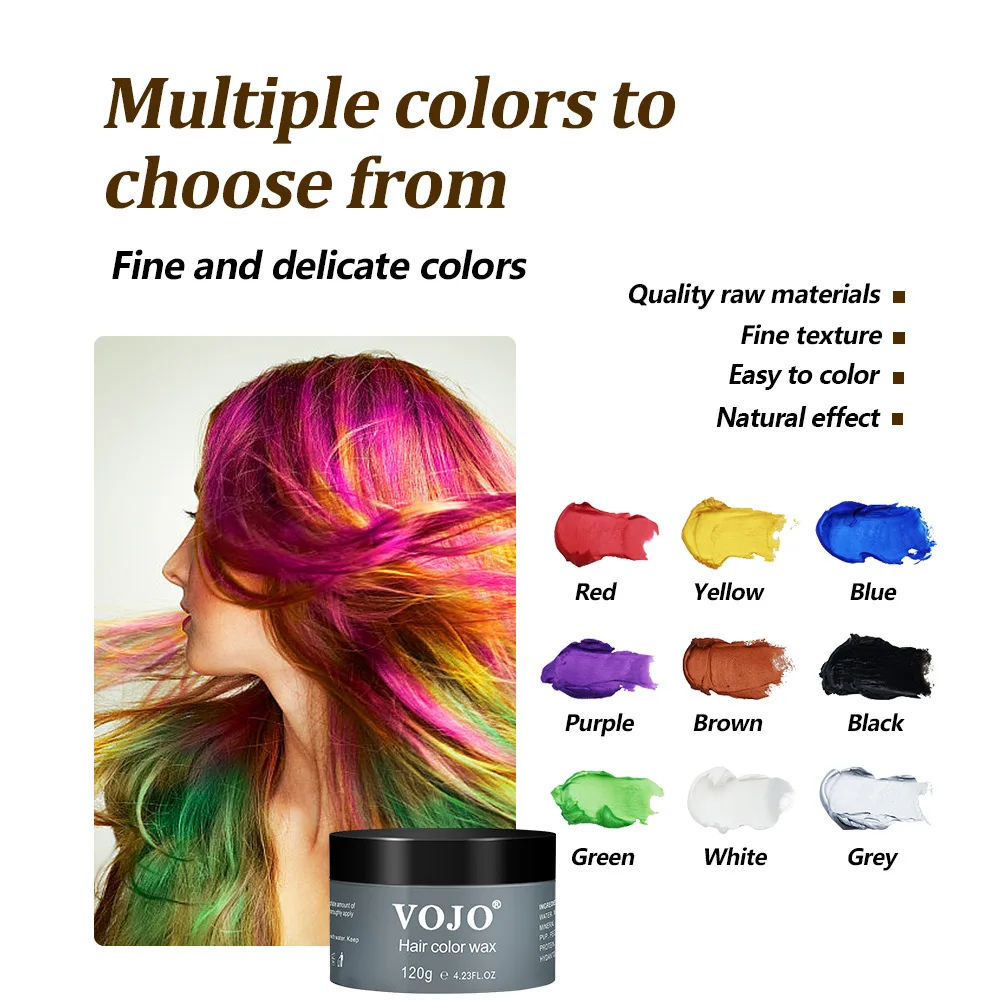 Multi-Color Neutral Shaping Hair Wax Semi-Permanent Disposable Dye Cream Formula for Men and Women