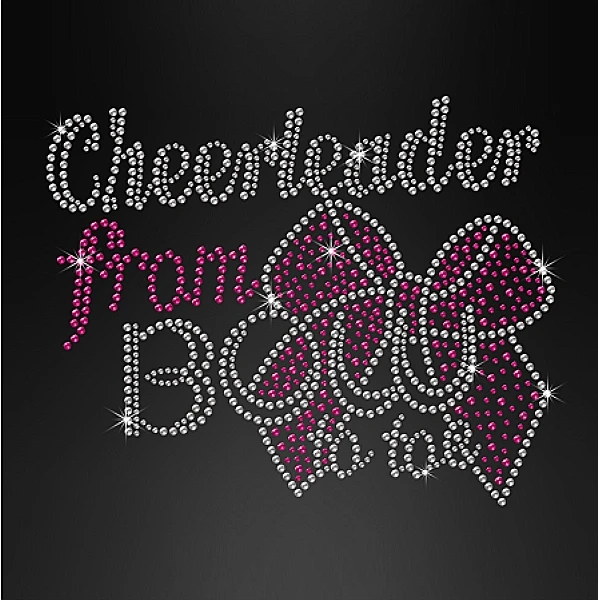 Cheerleader Bow Sequin Iron-on Rhinestone Transfer