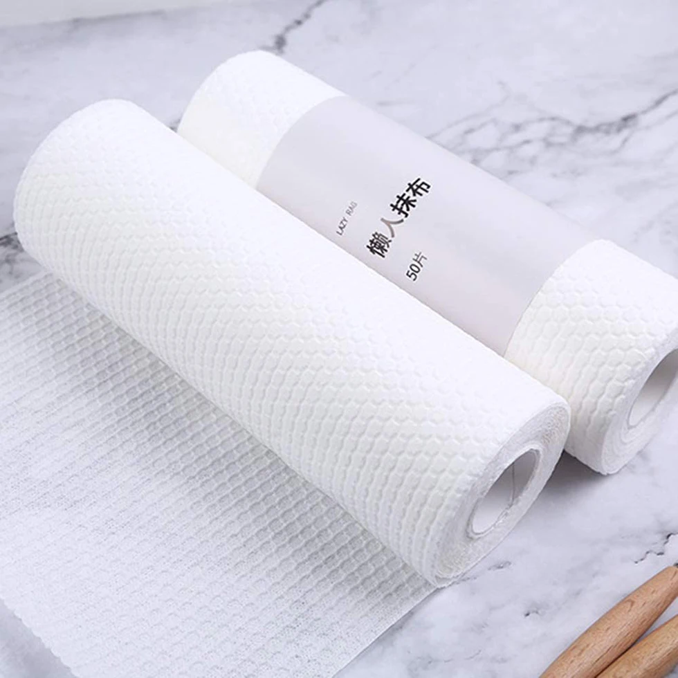 Heavy Duty Absorbent White Emboss Woodpulp Nonwoven Cleaning Wipes Woodpulp Rags