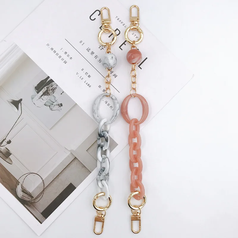 Acrylic Double Chain Portable Mobile Phone Lanyard Diy Jewelry Accessories Retro Mobile Phone Case Chain 2021