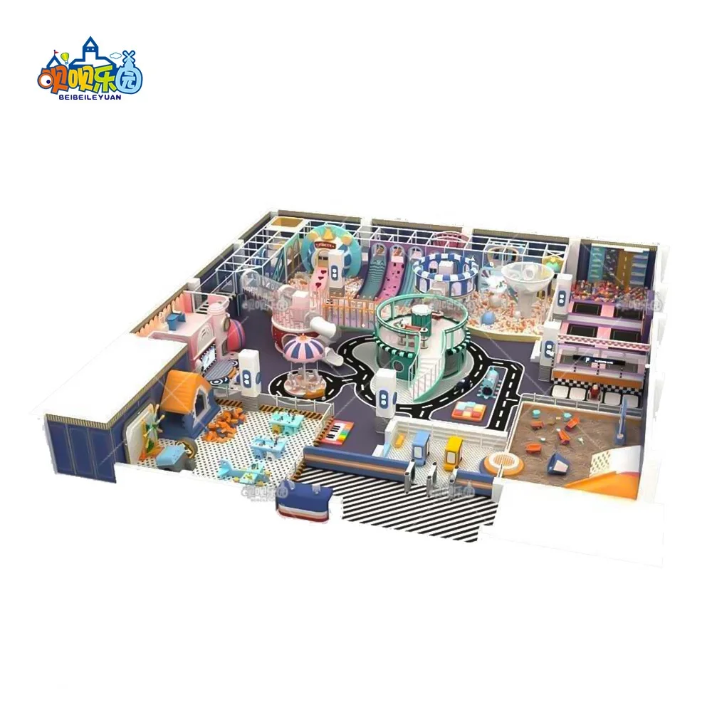 Urban City Theme Park Soft Play Indoor Playground Carousel Slide Ocean Ball Pool Amusement Park Equipment