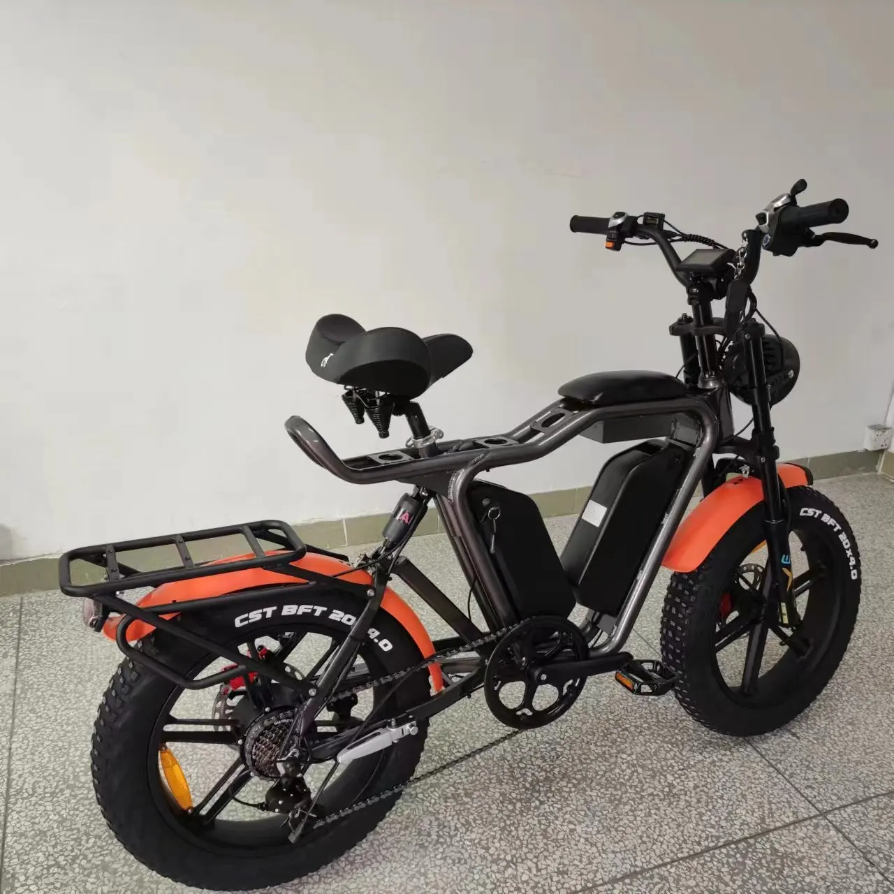 Broad Saddle Ebike Dual Battery 22 Ahx2 48v 1000w Long Range 20 Inch  Fat Bike Full Suspension Hydraulic Brake MTB