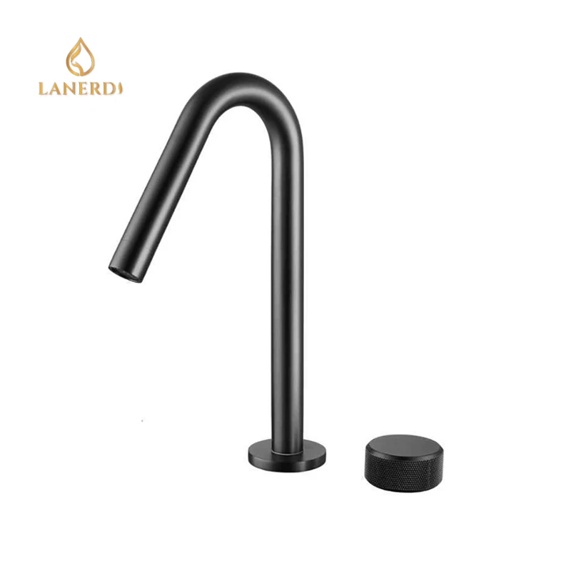 Modern Two hole widespread brass bathroom sinks basin faucet black taps robinet torneira banheiro  griferia