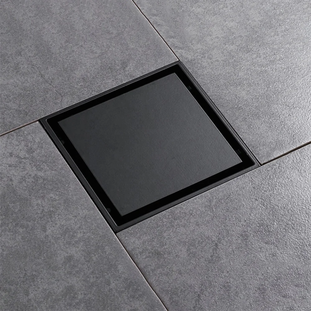 Customized any size Bathroom accessories Shower room Brass floor drainer black Anti-odor Floor Drain