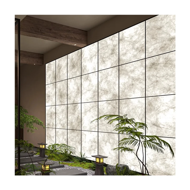 Bamboo Shadow Plant Translucent Ice Crack Board Resin Silk Board Ice Fog Cloud Silk Board Ceiling Partition Background Wall