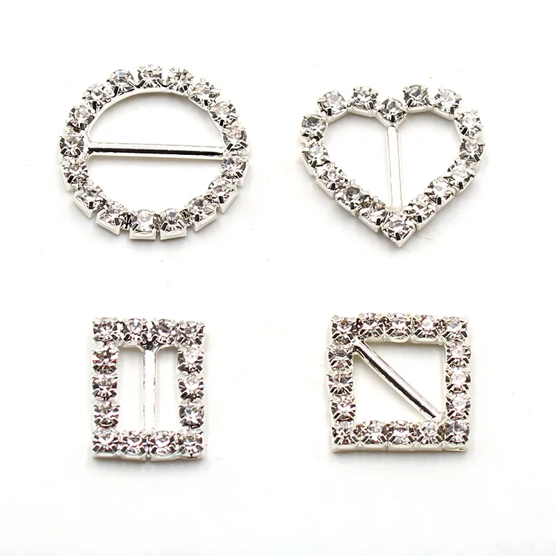 Fashion Style Heart Shape Circle Square Crystal Rhinestone Metal Crystal For Clothes