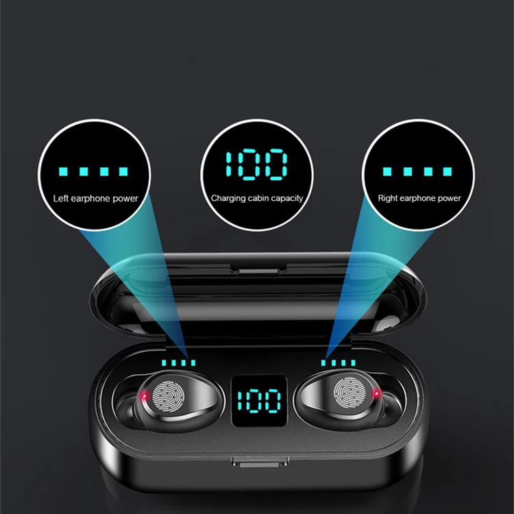 IPX7 Waterproof Earphone V11 2400mAh TWS 5.0 Bluetooth 9D Stereo Earbuds Wireless Headphones