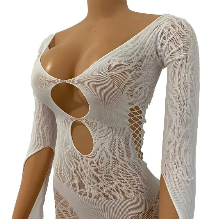 Sexy Bodystocking Transparent Mini Dress Knitting Bodystocking Sexy Lingerie Bodycon Dress Fishnet Dress qq640