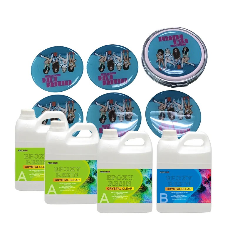 Crystal Clear  Two Parts Epoxy Resin Self Adhesive For Dome Sticker