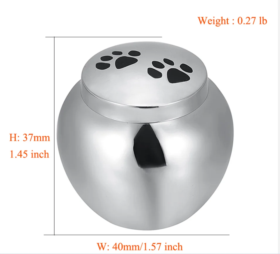 Engravable Cremation Urns for Pet Ashes - Ashes Holder Dog/Cat Paw Print Memorial Keepsake Bottle for Animal Ashes Funeral