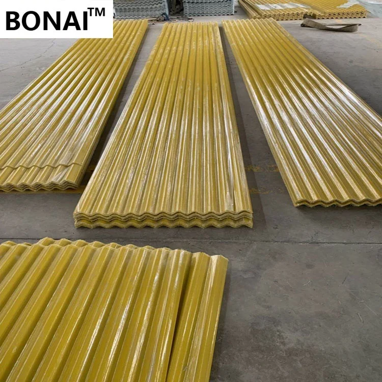 Fibreglass Reinforced Plastic Corrugated Panels Greenhouse Skylight Carport Awning Roofing Langfang Bonai energy-efficient