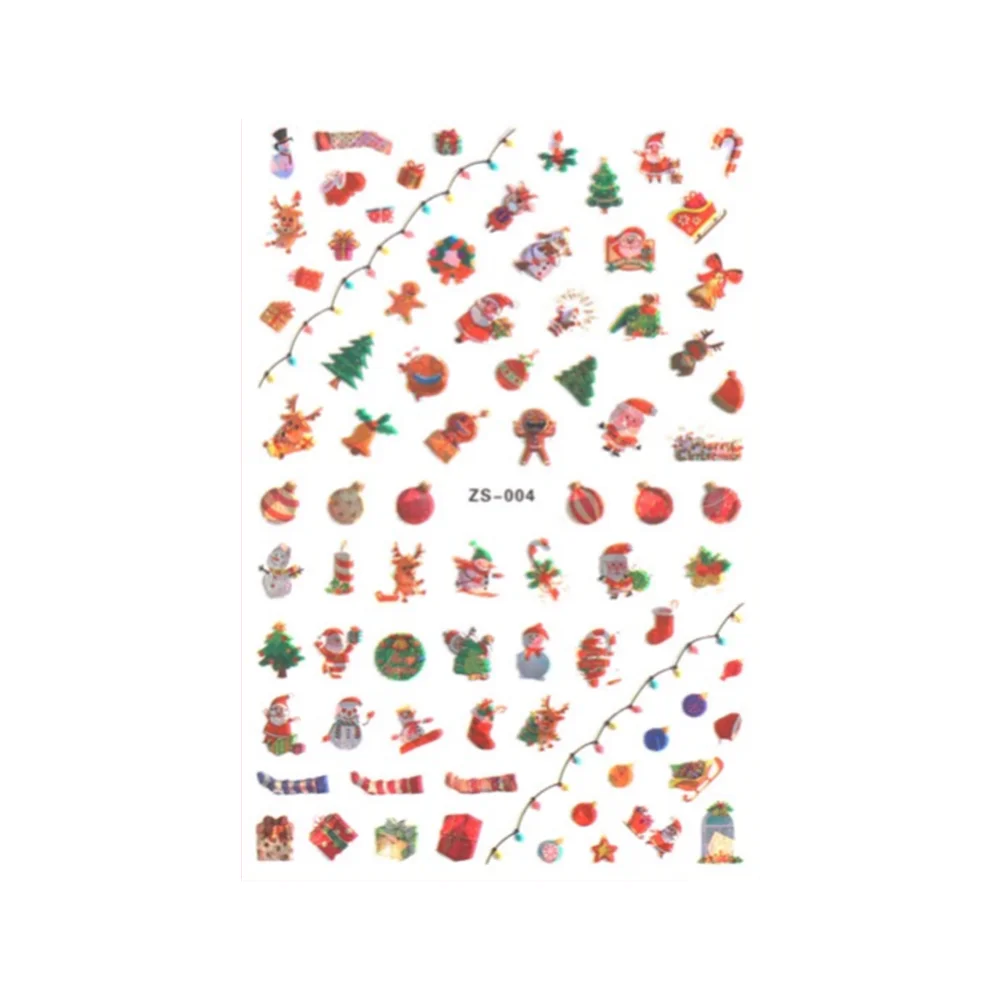 3d наклейки для ногтей рождественские гелевые наклейки для ногтей зимние наклейки для ногтей