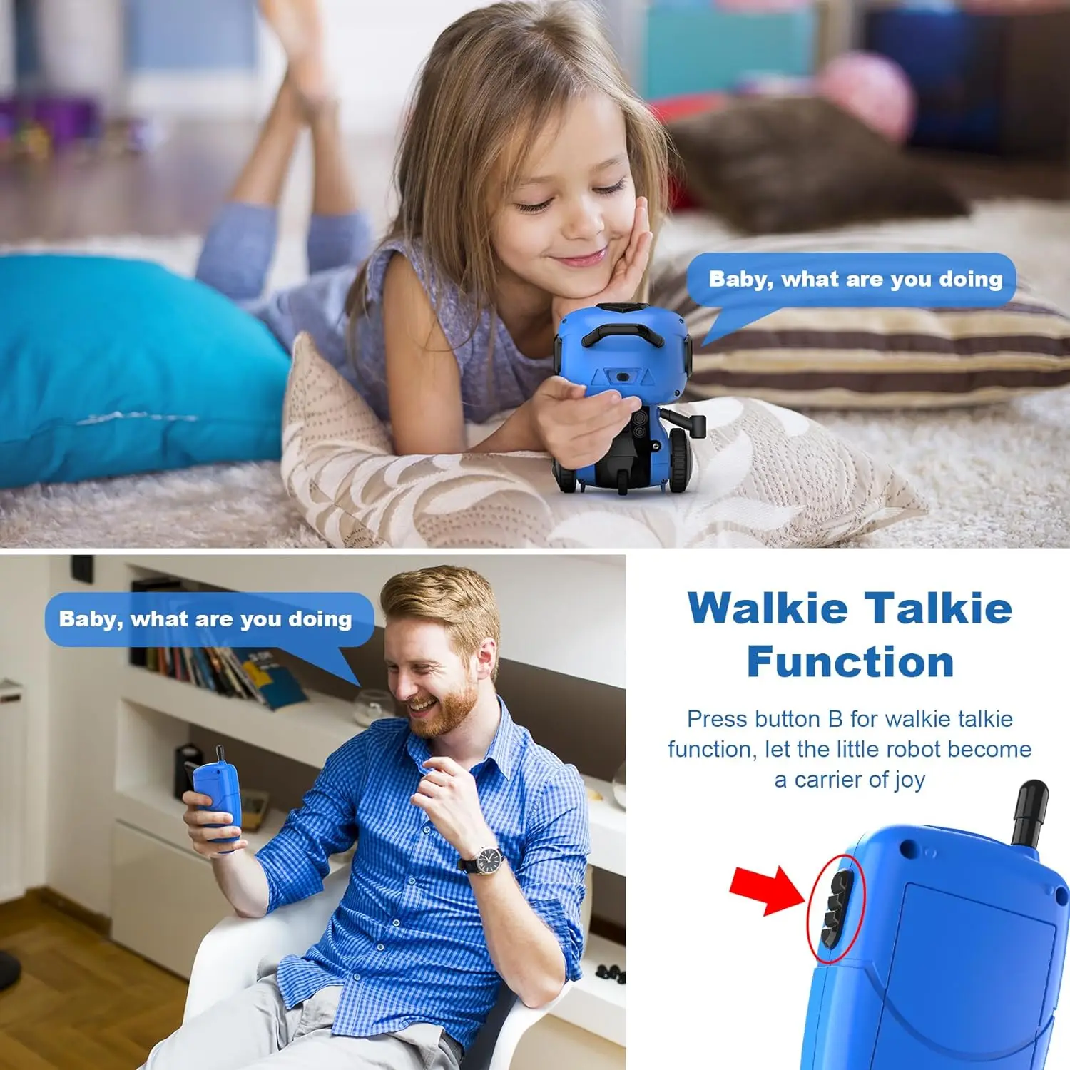 DWI Dowellin Robot Toys for Boys & Girls, Remote Control Robot for Kids, Auto-Demonstration, Talkie, and Programming Functions