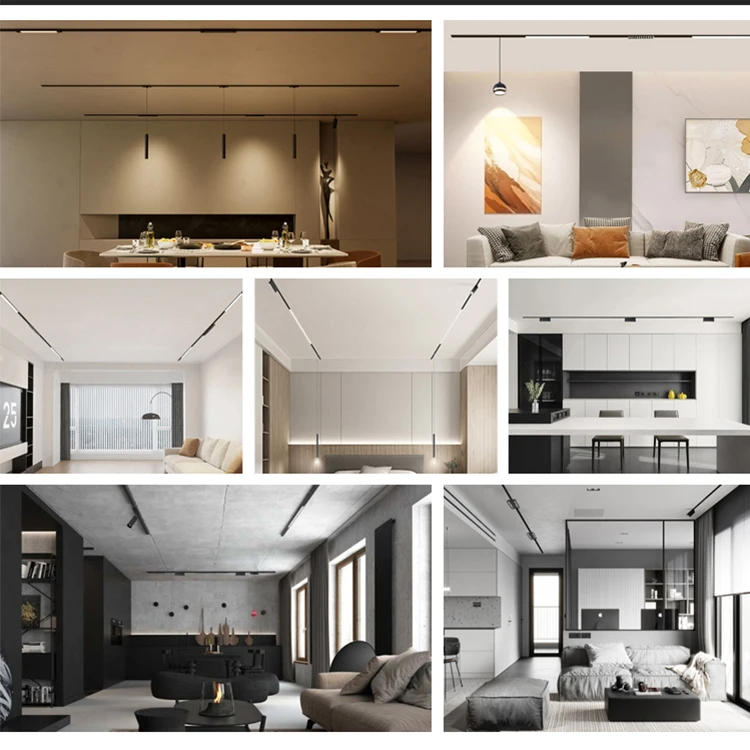 EZELED 2024 Ultra Thin Magnetic Track Light COB Anti-Glare Ceiling Surface Mount Low Hanging Magnetic Track Lights