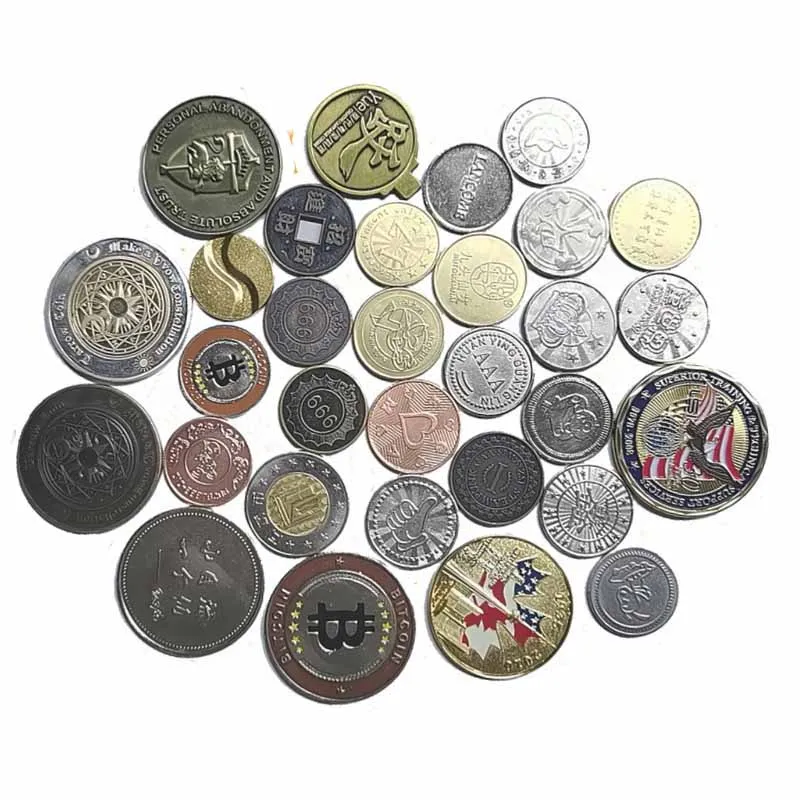Custom zinc alloy silver plated coin medallion, supermarket shopping coin and console metal token commemorative coin