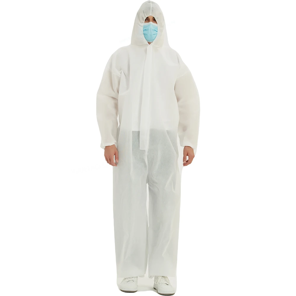 Disposable Nonwoven Coverall with Hat Farm Overalls with Feet Waterproof and Dustproof  with Manufacturer Cheap Price