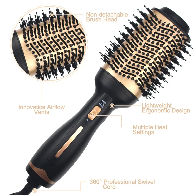 MultiFunctional Hair Dryer Comb Hot Air Styler Comb Straightening Curling Iron Roll Styling Brush Hair Styling Tool