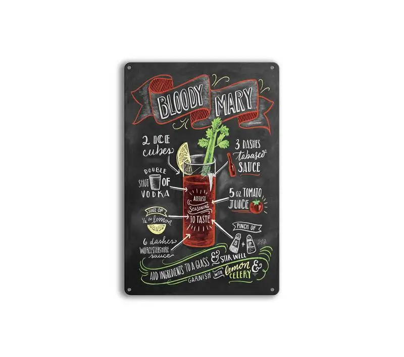 Huamiao оптовая продажа MOJITO железный плакат жестяная вывеска винтажный Настенный декор для кафе-бара паба домашнего пивного декора ручной работы
