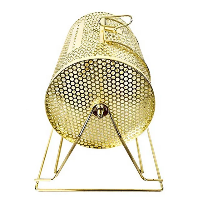 Small size Brass Plated Raffle Drawing Ticket Drum Spinning Lottery