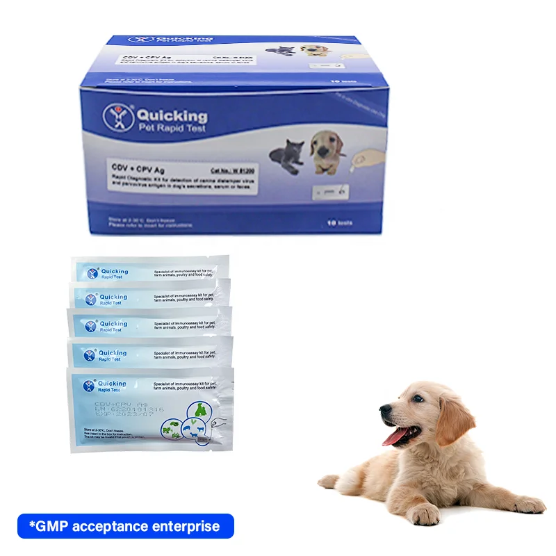 Veterinary Diagnosis Dogs Canine Canis Rapid Test for Distemper Parvovirus Ehrlichia / Vet test Kit (card Reagent )