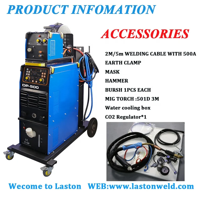 2020 Professional Industry MIG MAG Welding Machine CO2 IGBT Double Pulse  500 Amp  DP-500 Inverter Welder