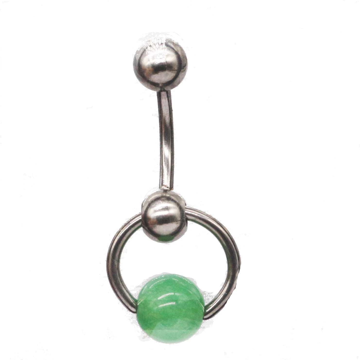 Gaby 316L Stainless Steel Genitals Body Piercing Jewelry  Chinese Jade Ball Hoop Ring  VCH Piercing Ring