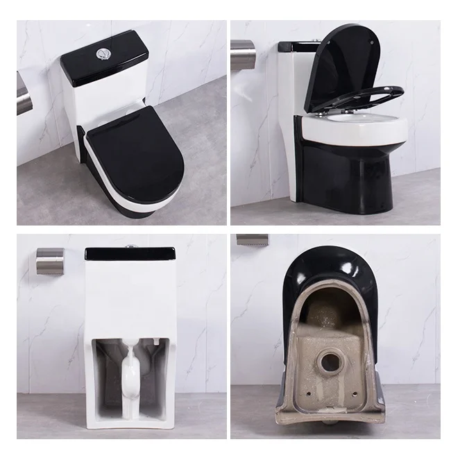 Bathroom Gold Line Design Color Toilet Bowl Ceramic Wc Black