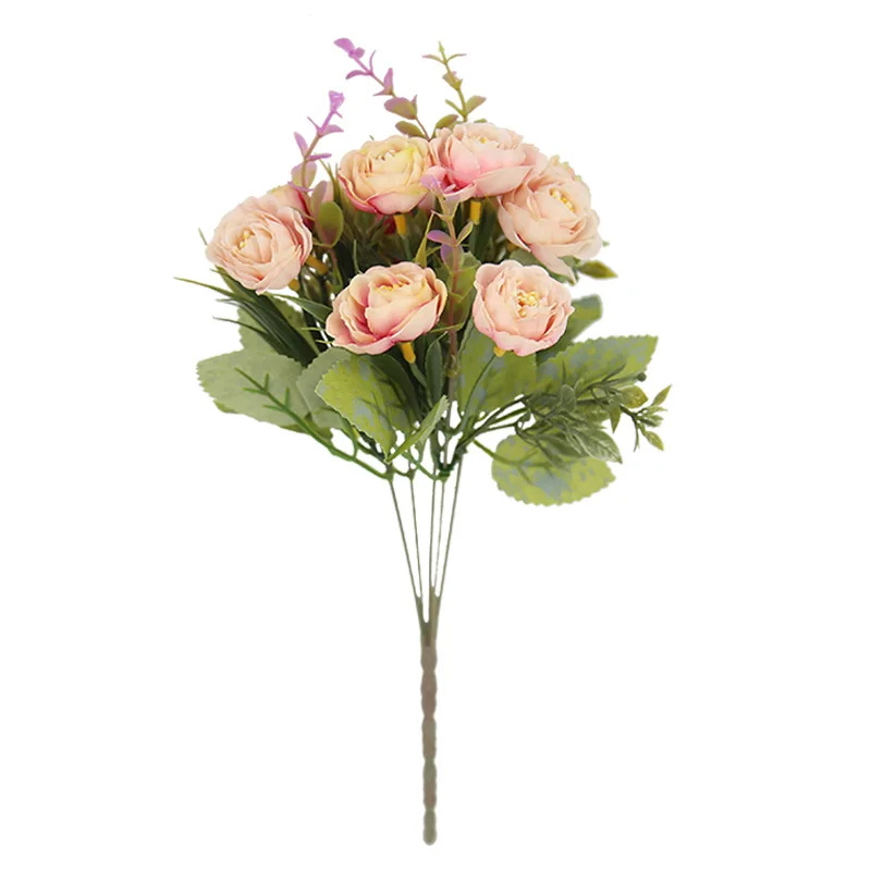 China high quality wholesale artificial flowers head factory price cheap silk plastic rose flower