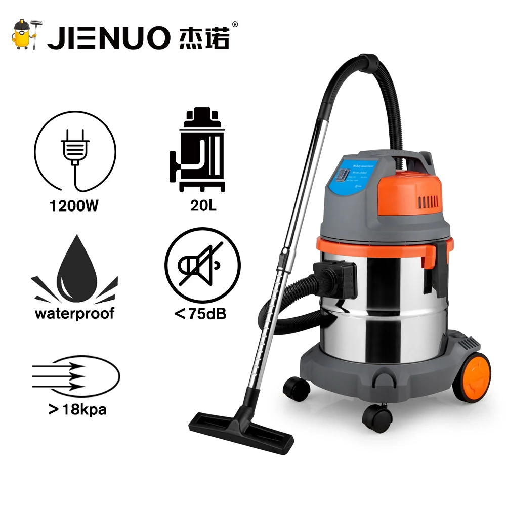 JIENUO  Stanely 1200w Wholesale 18kpa Stainless Steel Tank Household Wet And Dry Vacuum Cleaners JN503-20L